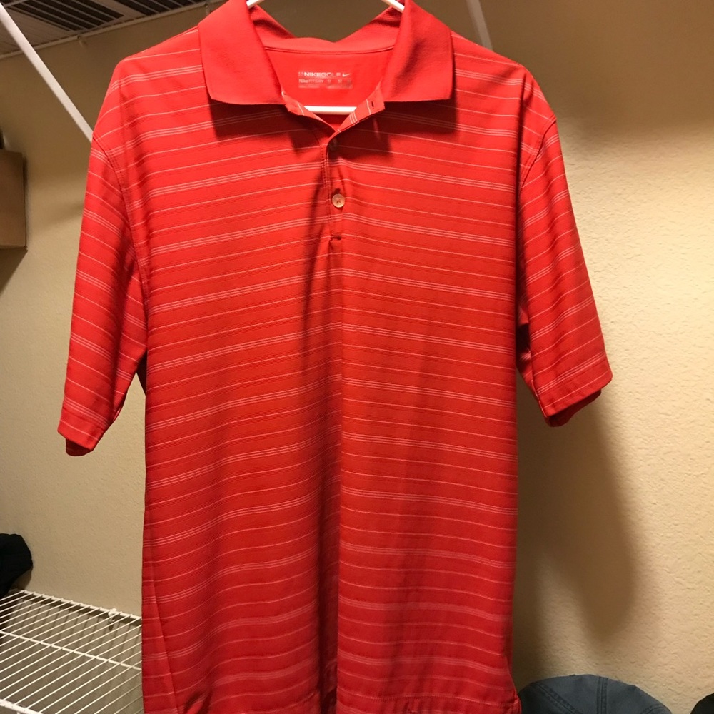 Orange Nike golf polo